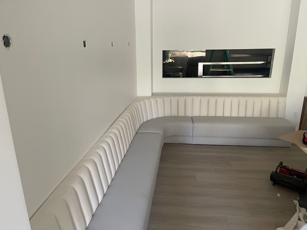Interior banquettes and patio backrest at Anhelo in Scottsdale