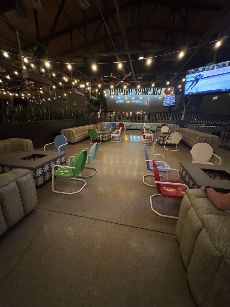Patio lounge seating at Culinary Dropout in Tempe