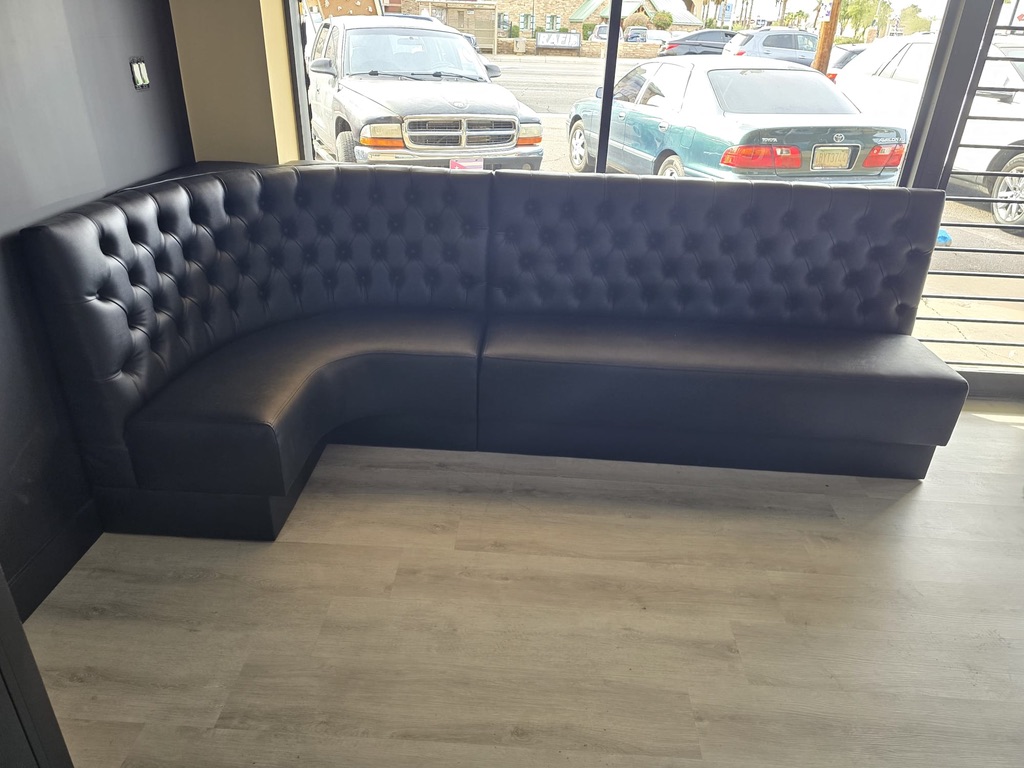 Arizona Barbershop Black Tufted Banquette