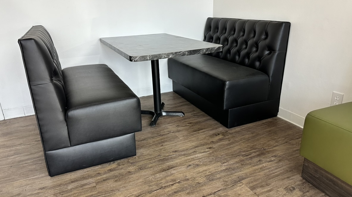 Black Tufted Booth Pair