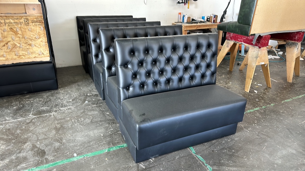 Black Tufted Booth Row
