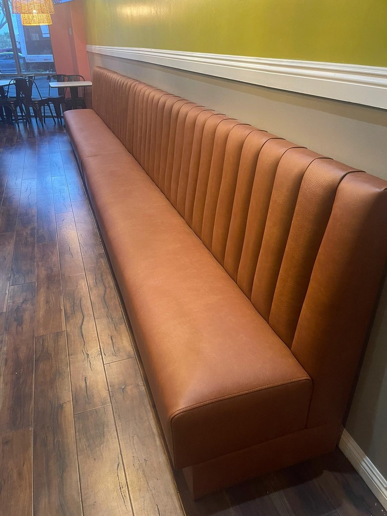 Caramel Channel Long Wall Banquette