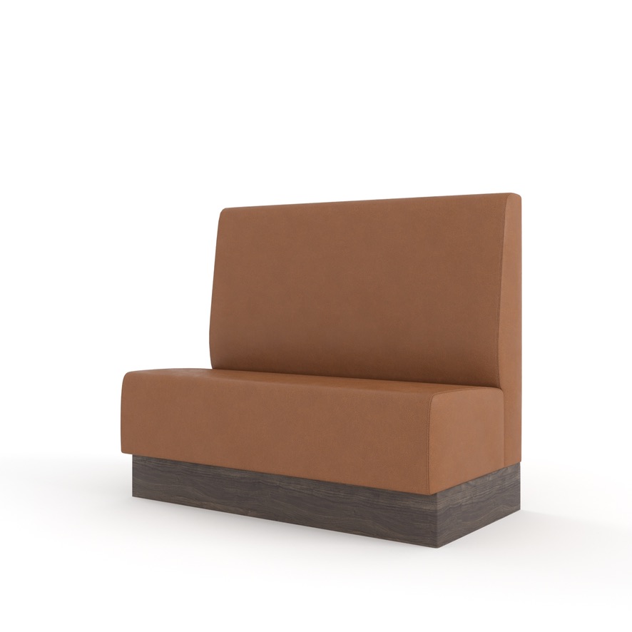 Cognac smooth-back booth design