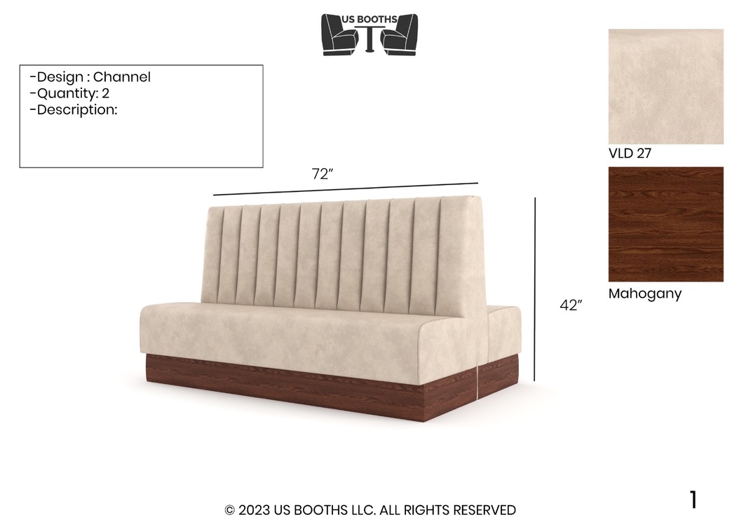 Cream Channel Double Booth Dimensioned Design