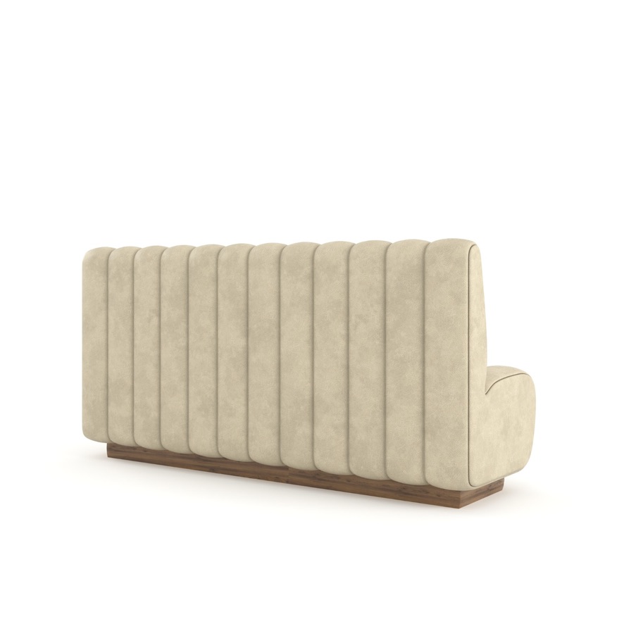 Cream Rounded Channel Wood Base Front Back Renders