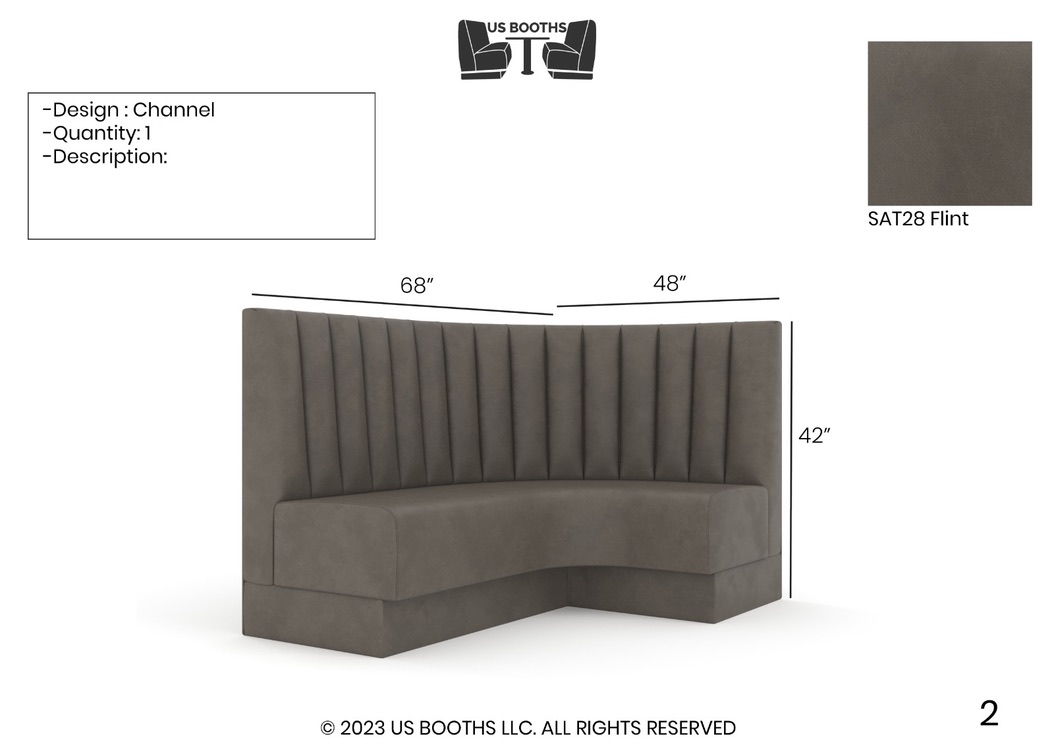 flint channel corner dimensioned design — dimensioned design render; not completed installation evidence
