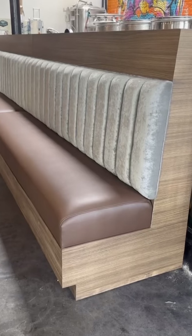 Florida Residential Gray Channel Wood Banquette