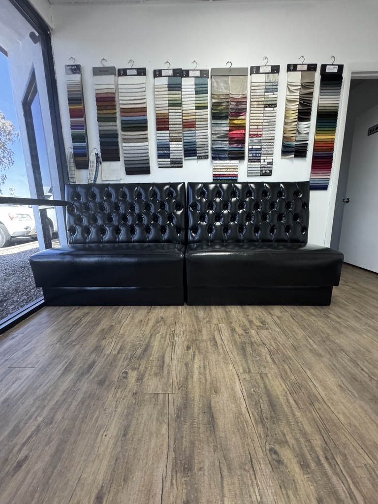 Goodyear Barbershop Black Tufted Benches