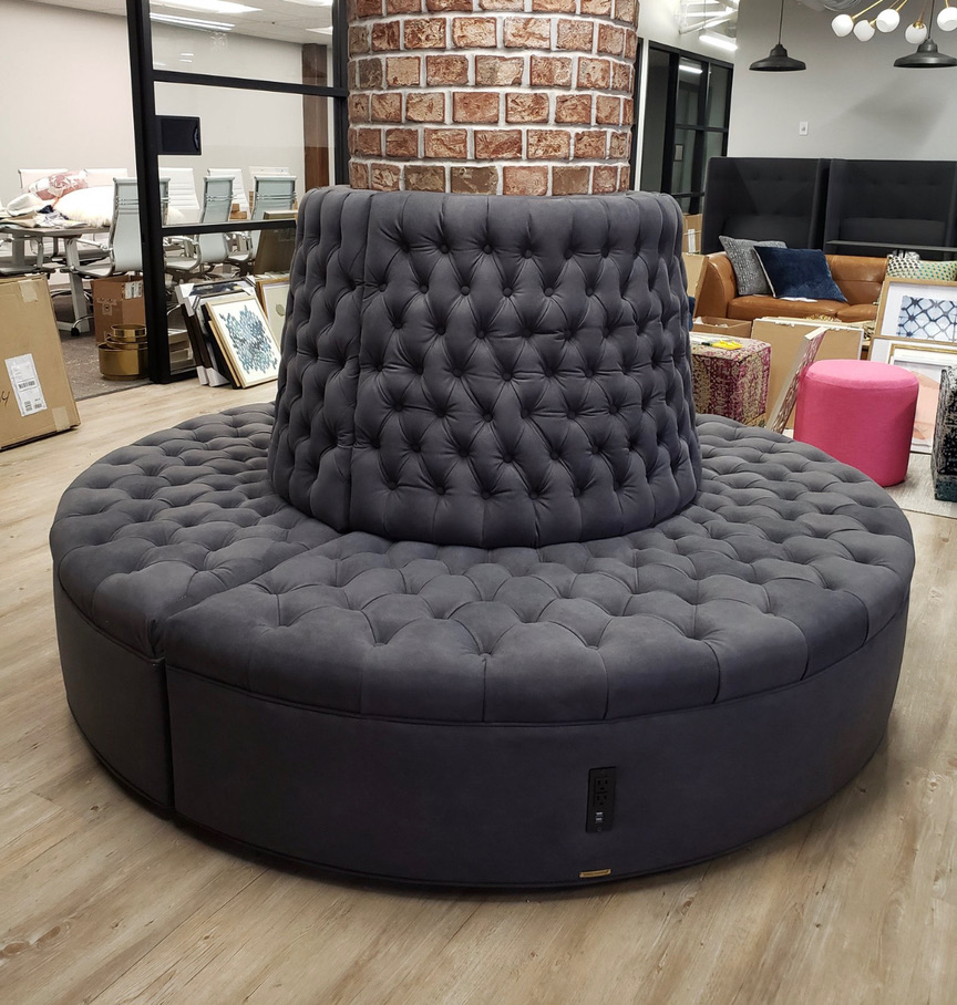 Gray Column Wrap Tufted