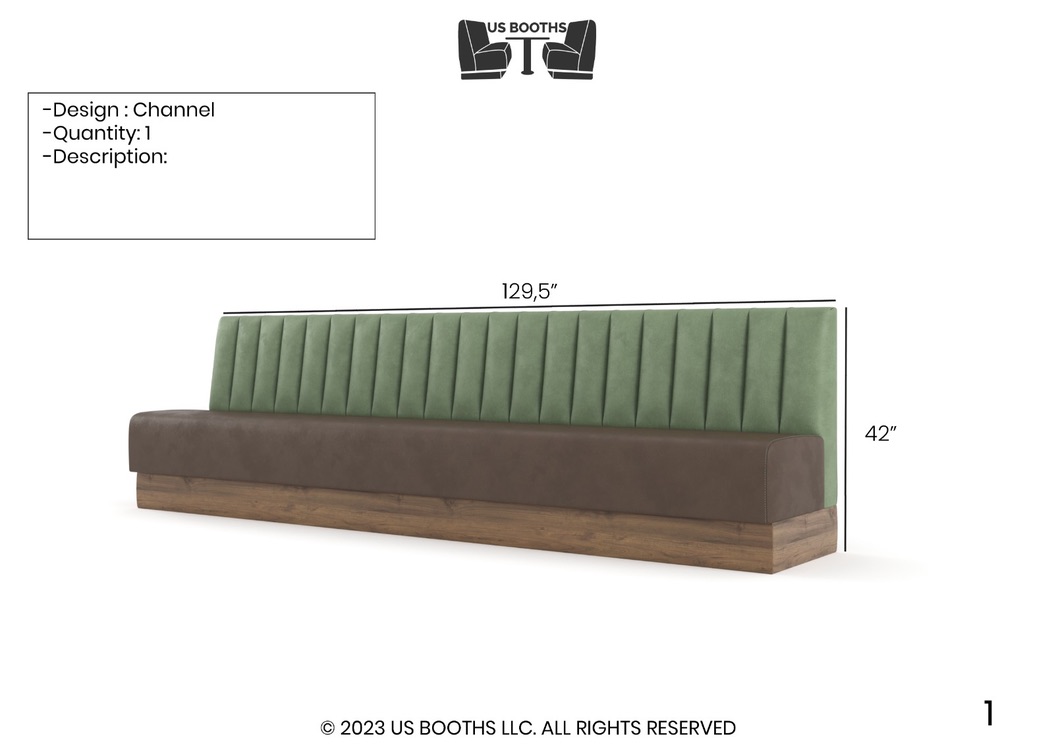 Green Channel Brown Seat Long Dimensioned Design