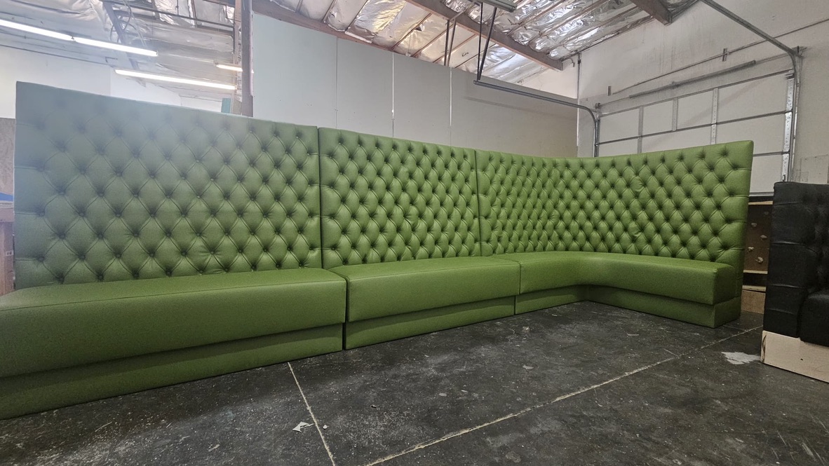 Green Tall Tufted Corner Workshop