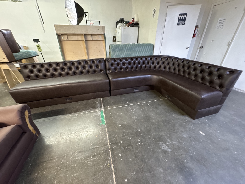 Phoenix Area Brown Tufted Corner Banquette