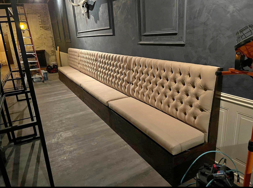 Phoenix Beige Tufted Banquette