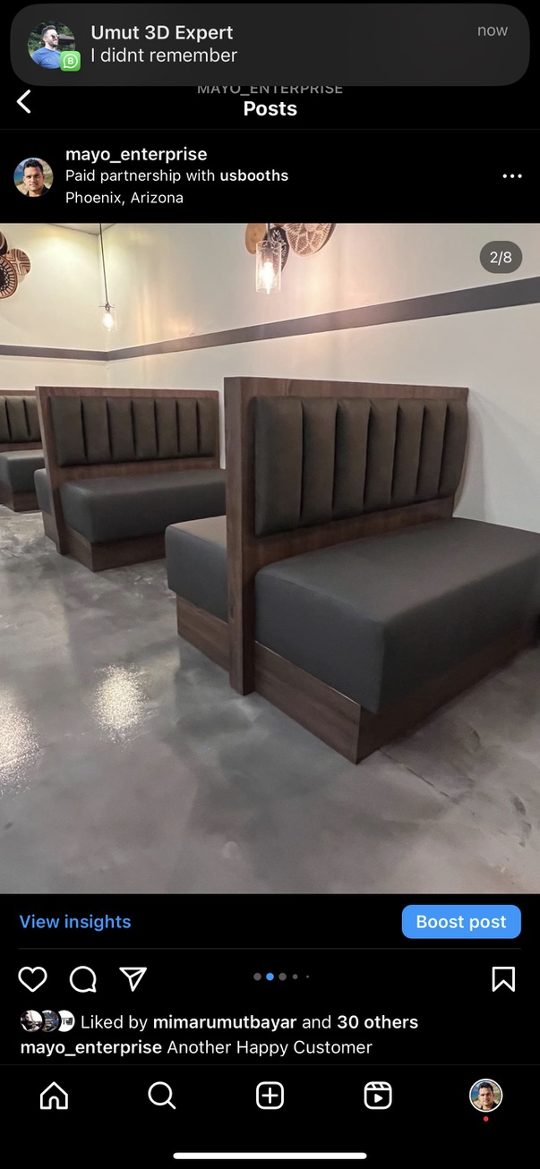 wood channel booths post — 