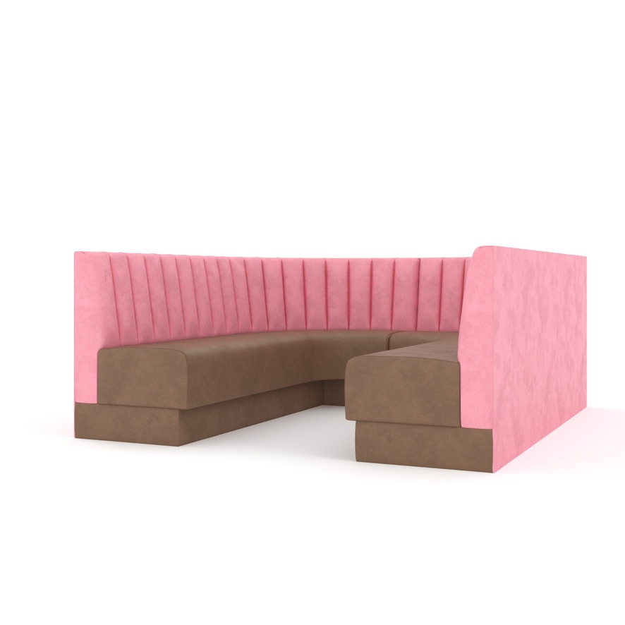 Pink Channel Brown Seat U Booth Renders