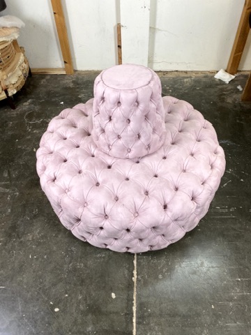 Pink Fully Tufted Circular Boutique