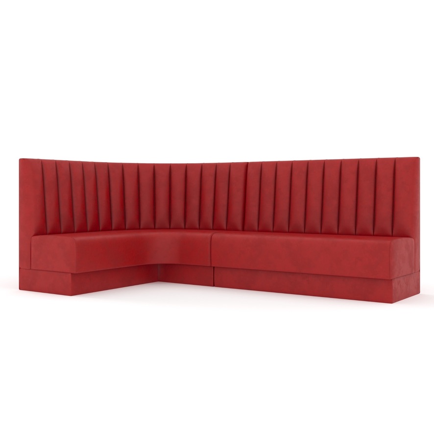 Red Channel L Corner Banquette Render