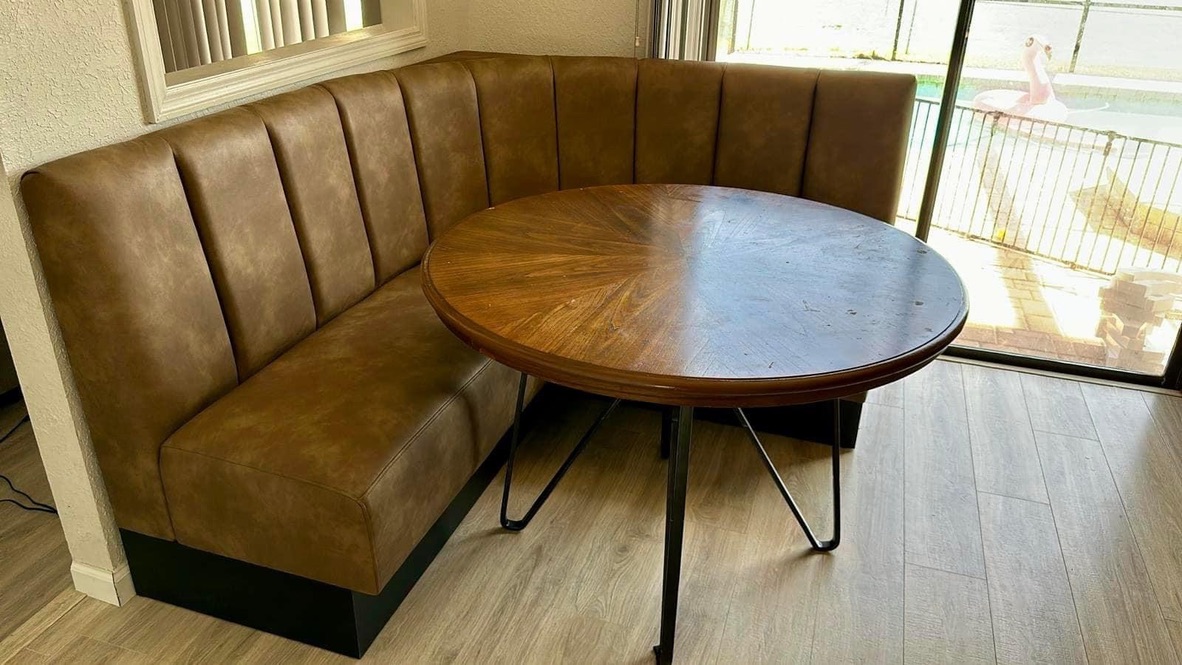 brown breakfast nook wide — installed residential photograph
