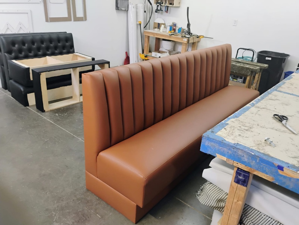 Residential Cognac Channel Straight Banquette