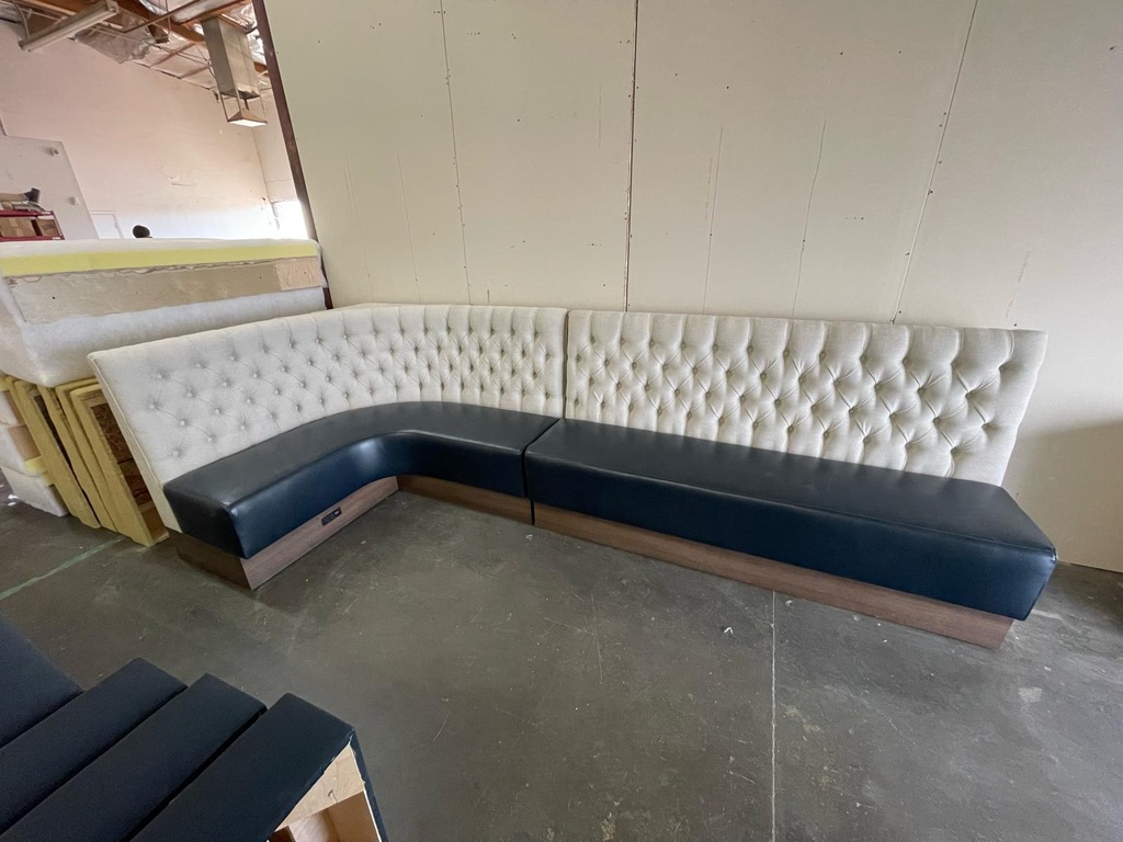 Residential Cream Tufted Dark Seat Corner