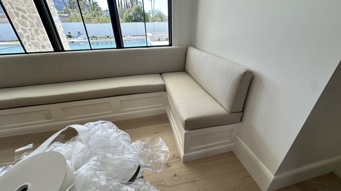 Residential Cream U Banquette Window Seat