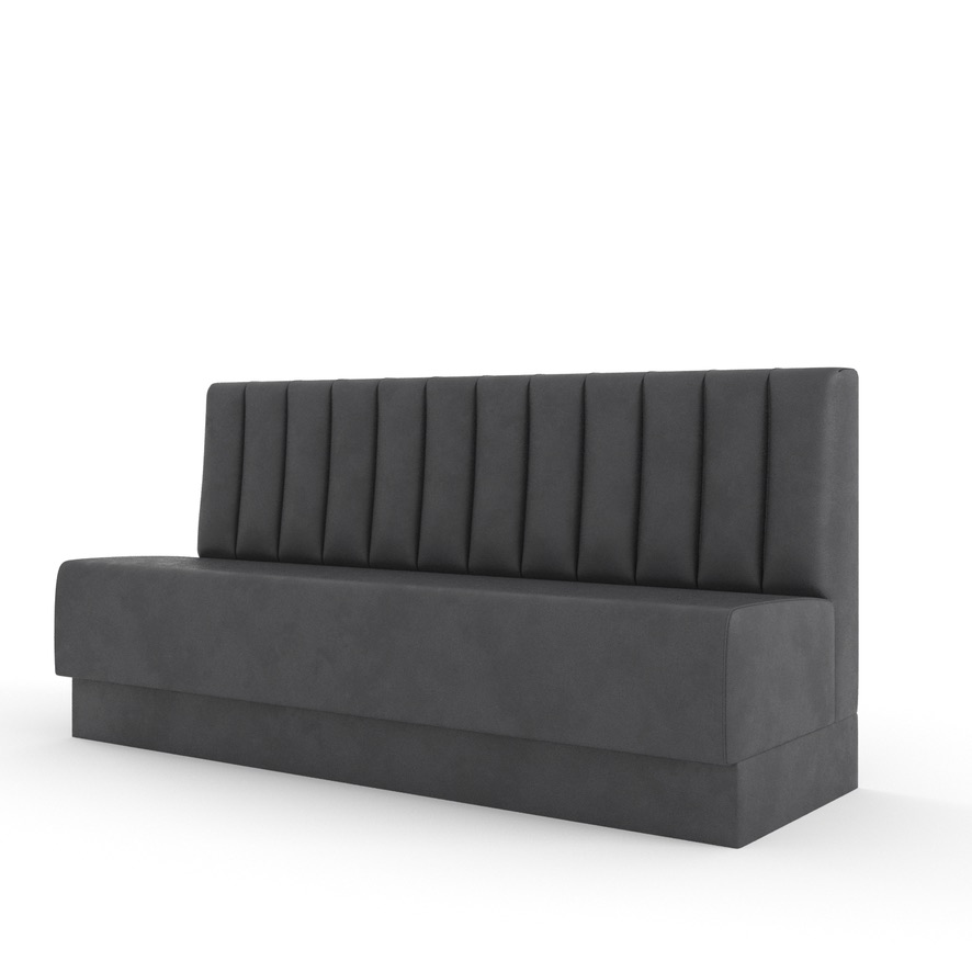 Residential Gray Channel Upholstered Base Render