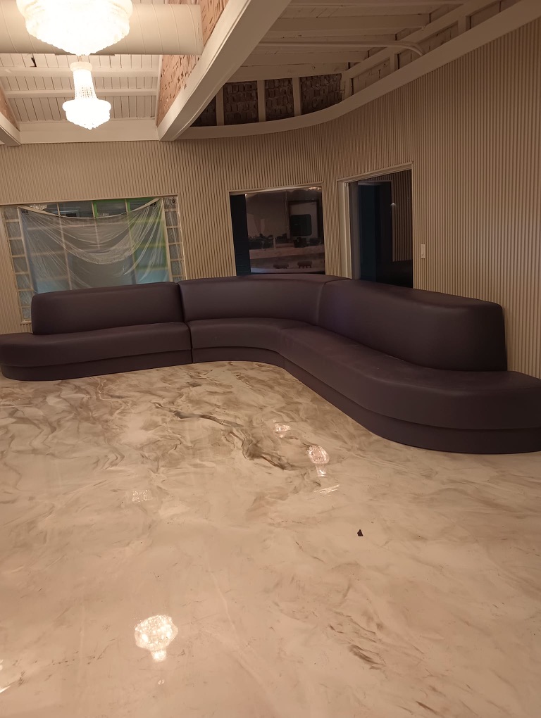 curved seating room wide — On-site seating photograph