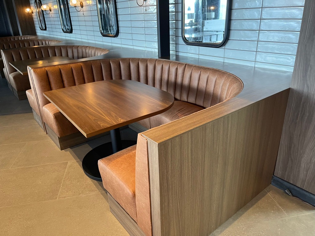 curved booth detail — Installed seating photograph