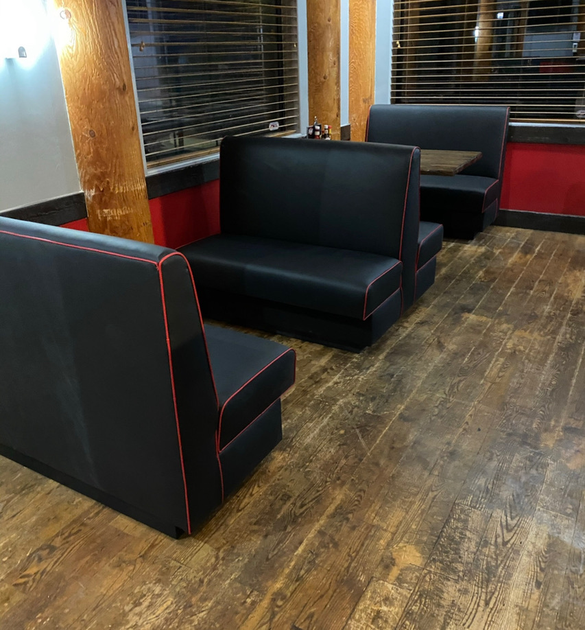 St George Utah Black Smooth Red Piping Booths
