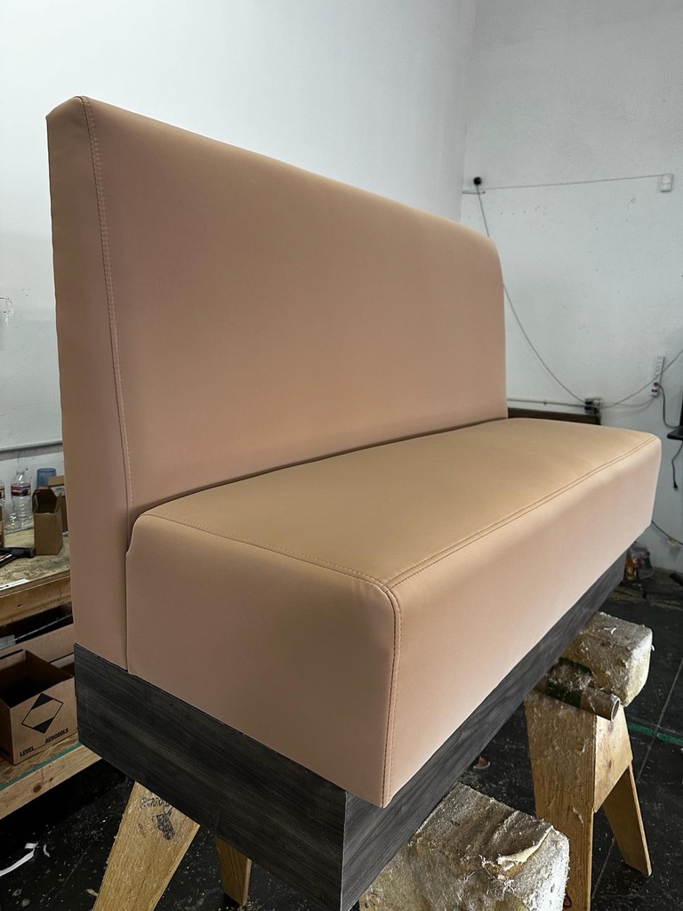 Tan Plain Back Booth