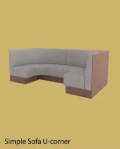 simple sofa u-corner for commercial seating in beige