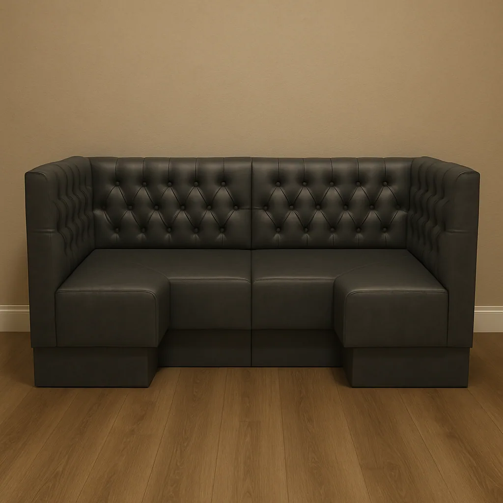 Two Standout Booth Styles That Transform Any Space – Green Corner & Black Tufted U-Shape