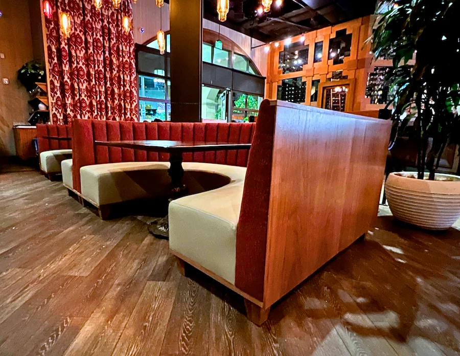 u-shaped custom booths for group seating