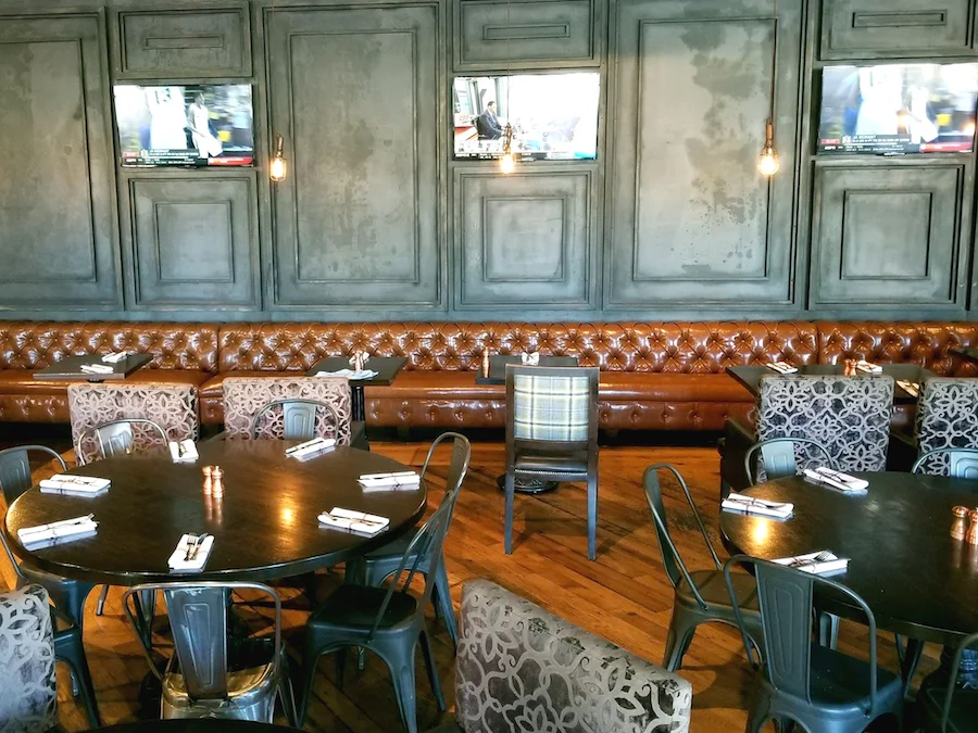 US Booths custom brown booth for upscale restaurant