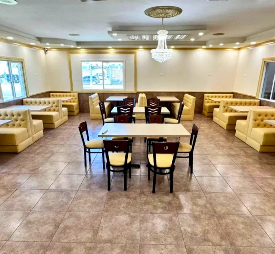 cafeteria yellow booths