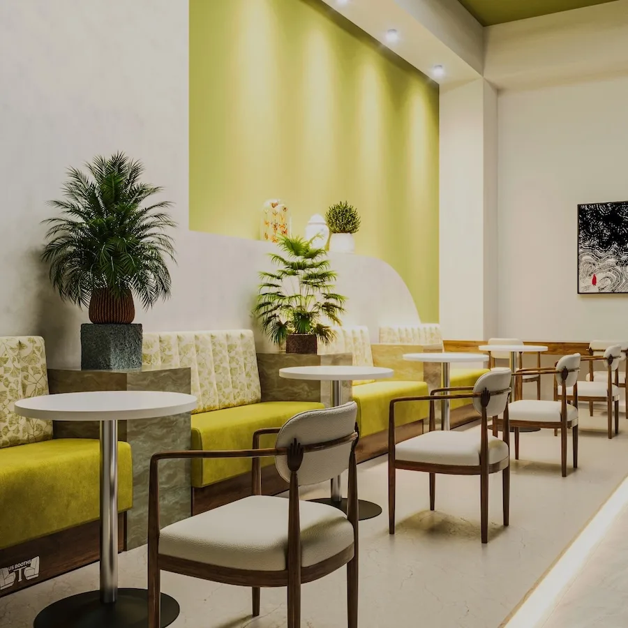 channel booths on back of wall